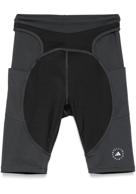 Black layered-detail cycling shorts Adidas by stella mc cartney - women